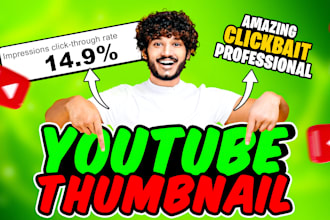 create clickbait professional youtube thumbnails