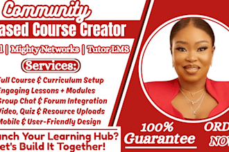 prepare interactive course with community for skool, mighty network, tutor lms