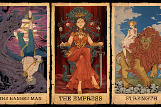 draw illustrations art for tarot card