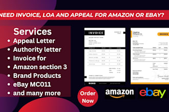 provide you authorization letter and appeal for amazon or ebay
