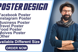 design professional poster design travel, food and business