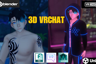 create 3d avatar model vrchat avatar, vrc avatar, vr character, 3d furry, nsfw