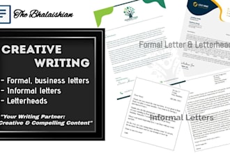 write formal or business letters, informal letters, letterheads and more