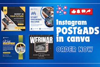 design social media and instagram post ,canva templates adds