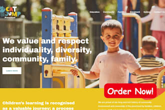 build preschool, kindergarten website, nursery school or daycare website