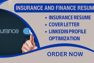 write and rewrite insurance resume, finance sales resume, real estate resume