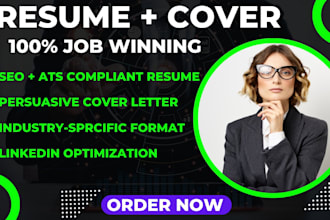 do professional ats resume writing, rewriting, CV, cover letter linkedin service