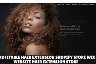 design profitable hair extension shopify store wig website hair extension store