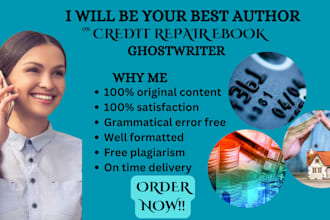 ghostwrite your real estate ebook, personal finance, investment, credit repair