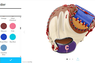 create any 2d 3d baseball glove configurator on shopify kickflip zakeke