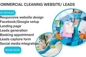 build cleaning website cleaning leads commercial and home cleaning  website