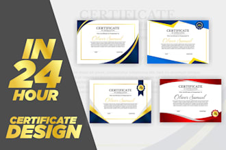 design completion, appreciation and achievement certificate
