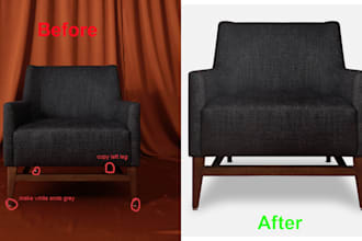edit furniture product photos, ecommerce,online stores