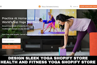 design 48hrs sleek yoga website health and fitness website yoga shopify store