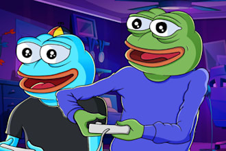 do crypto meme coin art, gifs, stickers, 2d animated GIF, meme animated video