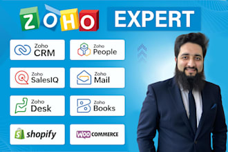 do any tasks in zoho CRM, people, salesiq, flow, books and desk