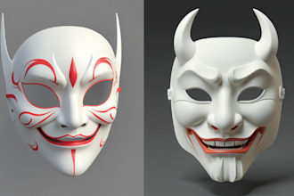design custom 3d cosplay mask model 3d helmet 3d face 3d head for 3d printing