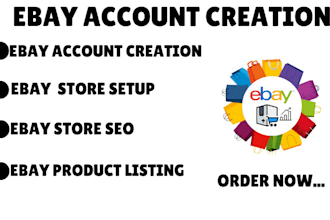 create a verified ebay account optimize ebay product and SEO for store ranking