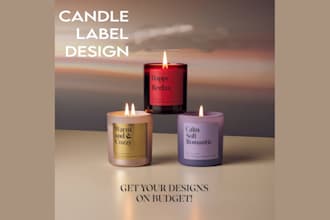 editable candle label, minimal design, DIY candle care sticker, label design