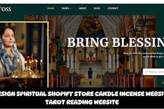 design spiritual shopify store candle incense website tarot reading website