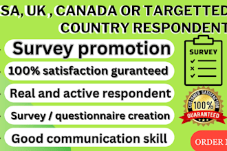 conduct  online survey to get USA,UK ,canada or targetted country respondent