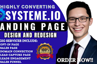 create systeme io landing page and systeme io sales funnel, systeme io website