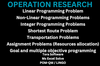 help in operations research, linear programing, excel solver