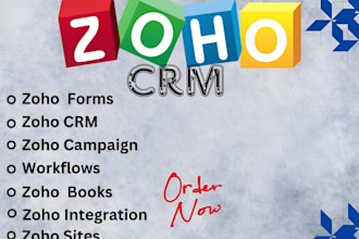 setup zoho CRM zoho form, zoho books,zoho site,zoho campaigns zoho desk zoho one