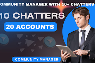 be telegram community manager with 10 chatters in crypto project