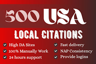 do 500 USA local citation and directory submission