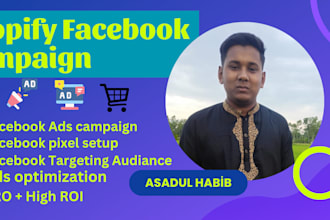 setup shopify facebook  ads campaign for best ROI