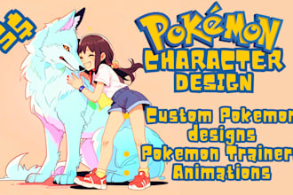 draw custom anime pokemon art fakemon character design pokemon trainer sprite
