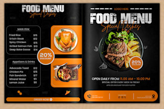 design amazing restaurant menu design digital food menu bar menu card design