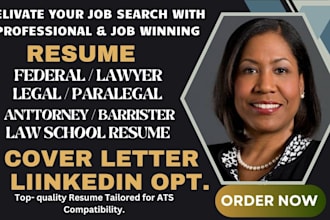 create federal resume, lawyer legal, paralegal, attorney, barrister, law school
