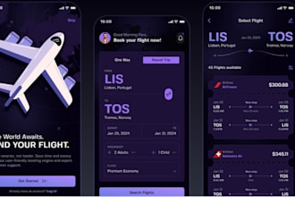 develop flight booking app, private jet booking and travel planner web app