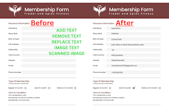 add, remove, replace, text in your image and pdf file