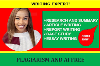 do case study,report, research and summary writing