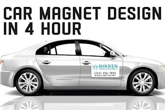 design professional car magnet in 2 hours