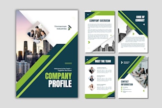 design company profile, business brochure, employee handbook, proposal, reports