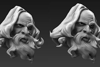 sculpt 3d face, head, portrait, bust models for 3d printing