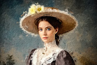 draw realistic digital oil painting from photo