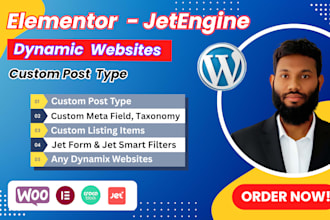 build dynamic wordpress website with elementor and jetengine