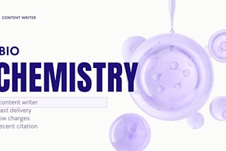 craft compelling biochemistry articles backed by research