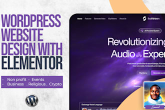 wordpress website design or redesign with elementor pro, figma to elementor