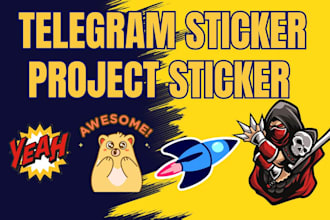 design create animated telegram sticker for your crypto project