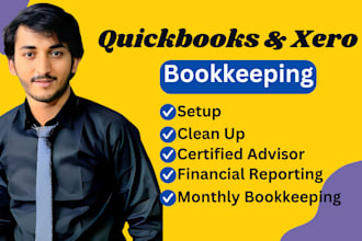 do expert quickbooks bookkeeping, cleanup, setup  and xero bookkeeping