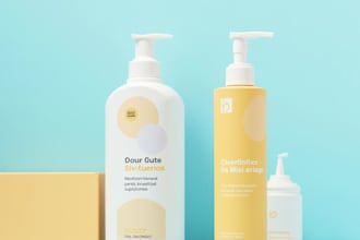 design a label design, cosmetic package, box design, pouch label and bottle