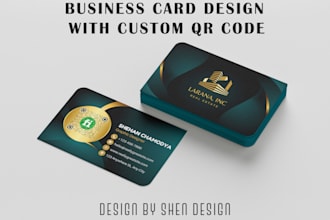 modern business card design with custom qr code