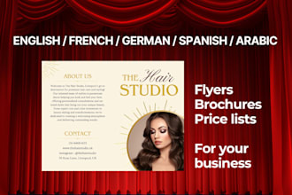design a wellness or salon price list flyer or brochure