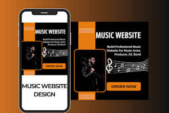 build premium music website for music artist producer website dj website band